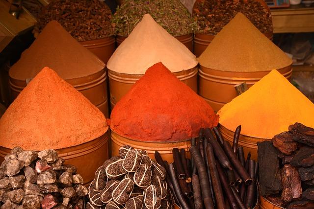 spice cone, morocco, market