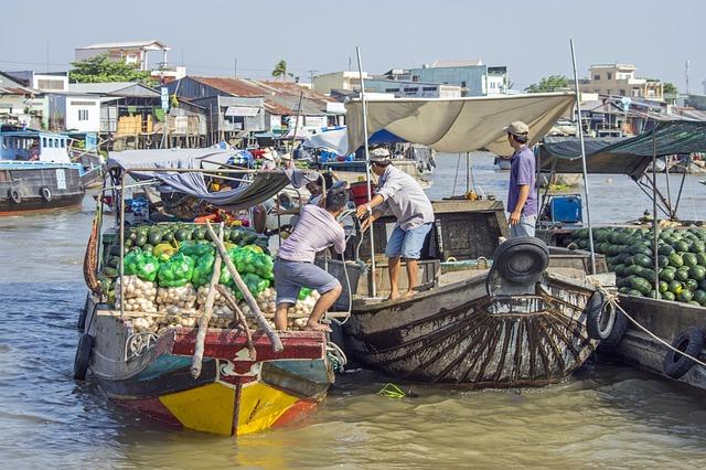 boat, seller, market