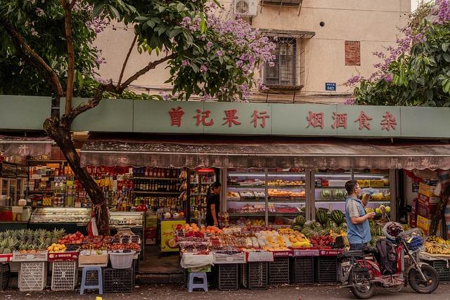 market, twilight, street