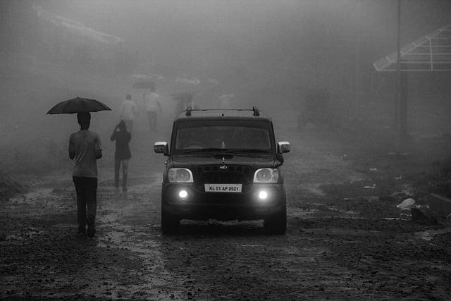 umbrella, people, vehicle