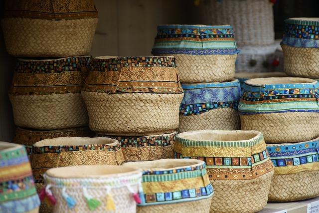 market, baskets, pattern